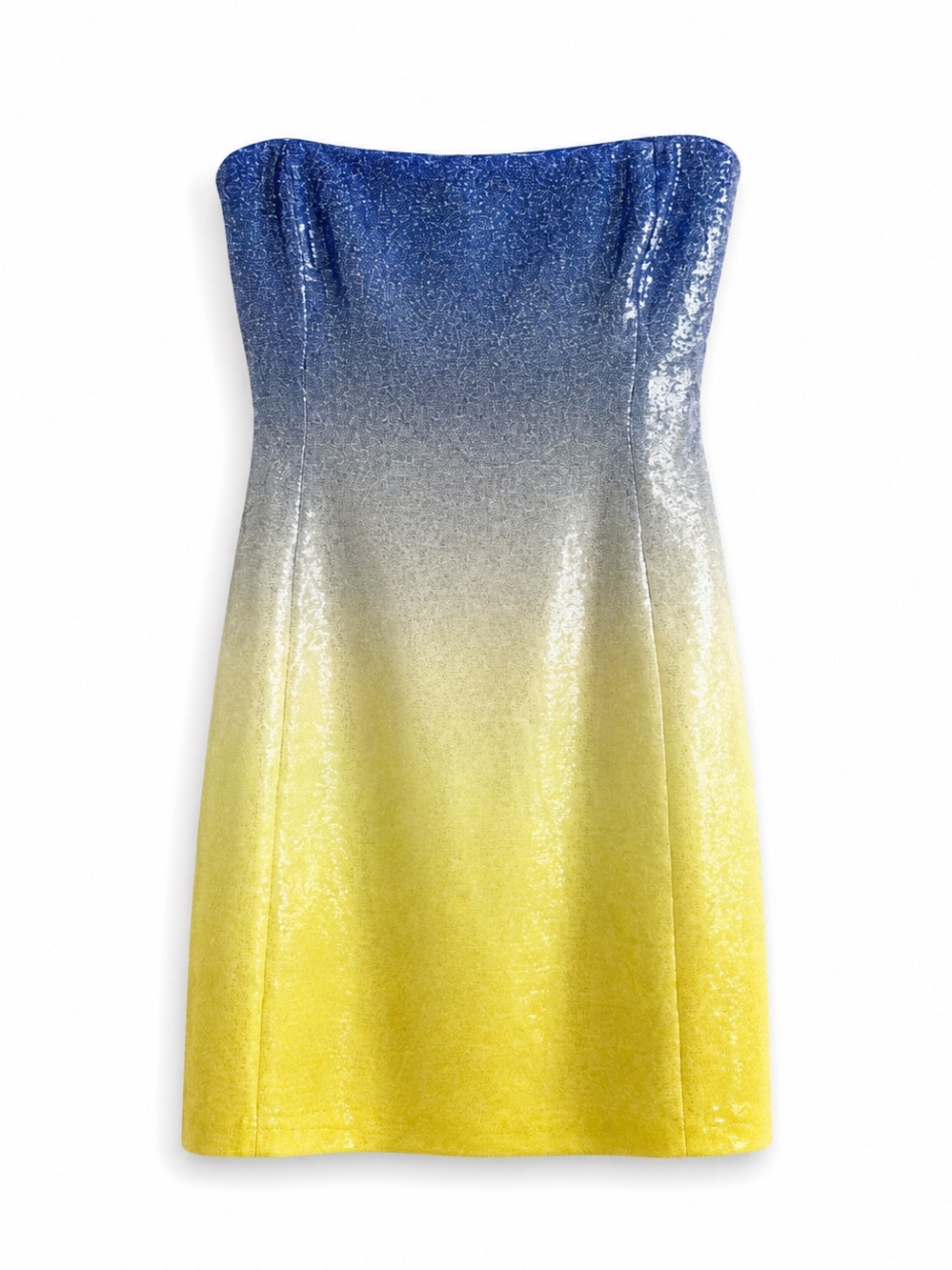 NWOT KAY UNGER NEW YORK STRAPLESS OMBRÉ SEQUIN EVENING COCKTAIL PARTY DRESS SZ 6 - Picture 2 of 5
